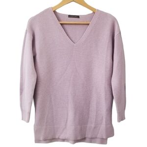 𝅺lilac V Neck Knit Hi Low Sweater Top Size M